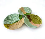 Green Wall Baskets - Set of 3 Wall Decor Baskets