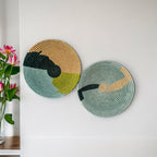 Set of 2 Basket Wall Decor | Green wall Basket by sifadesigns