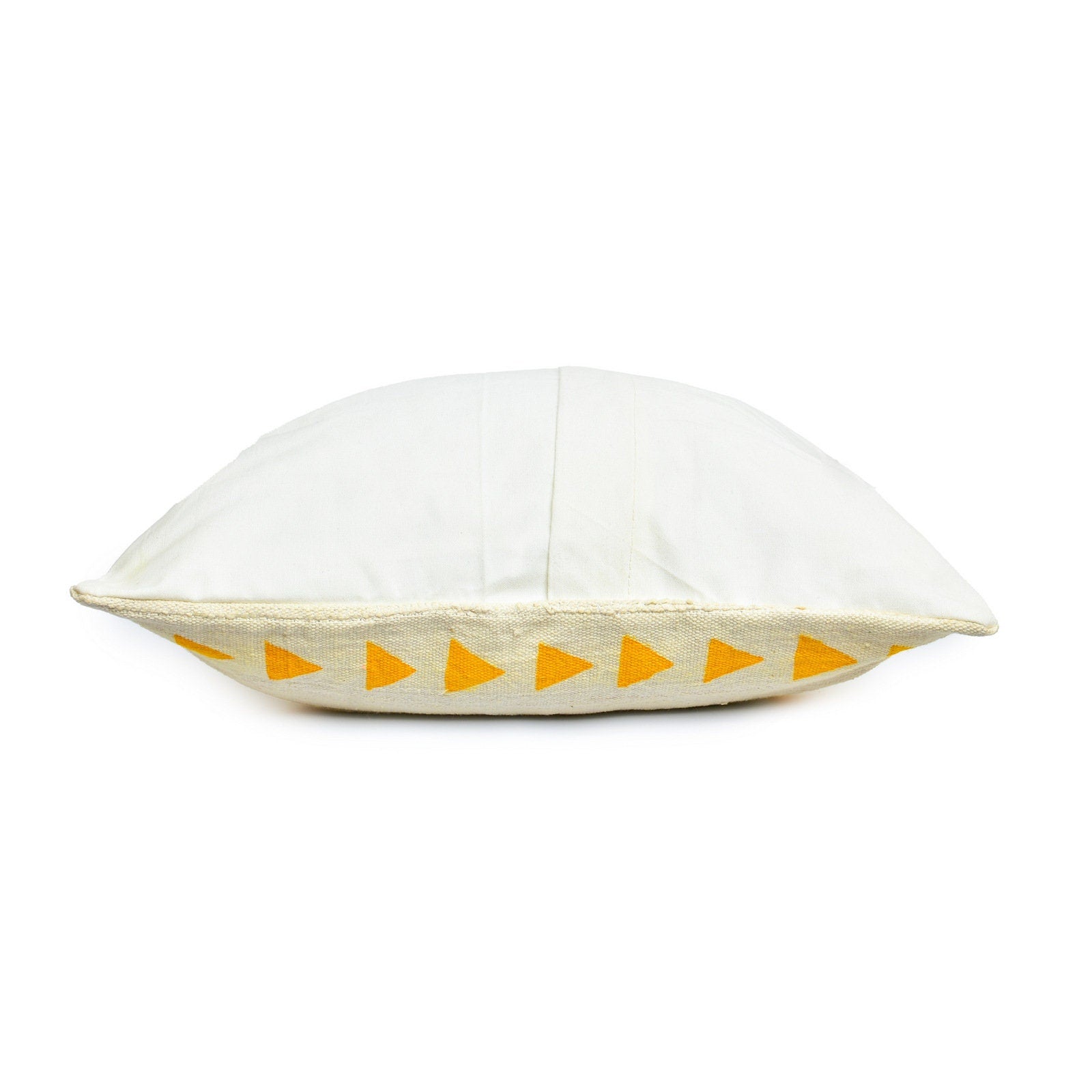 African Mudcloth Pillow Cover | White and Orange