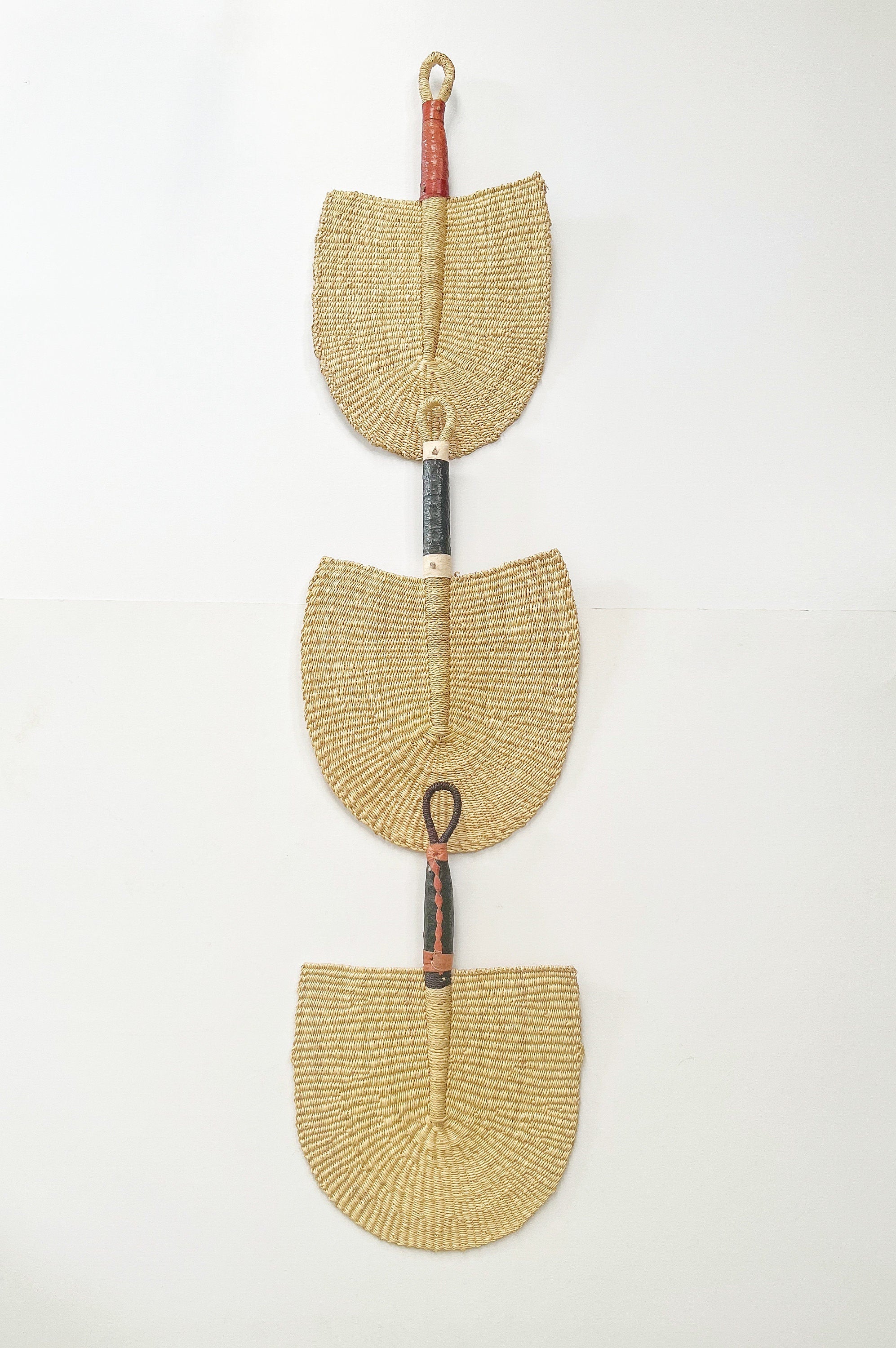 Bolga Fans set of 3 - Natural, Authentic African Fan from Ghana