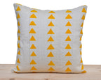 African Mudcloth Pillow Cover | White and Orange
