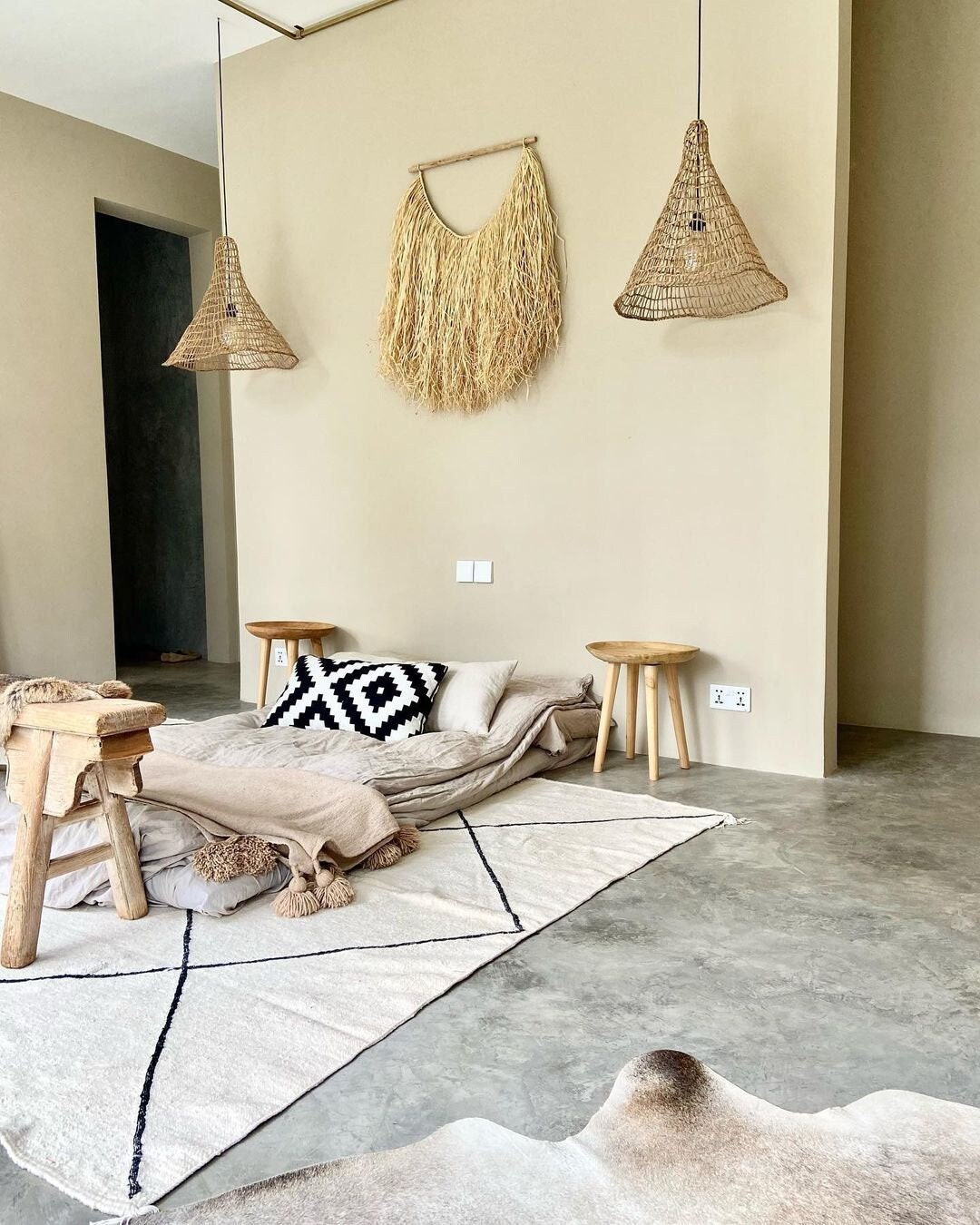 Woven Pendant Light Shade in Natural