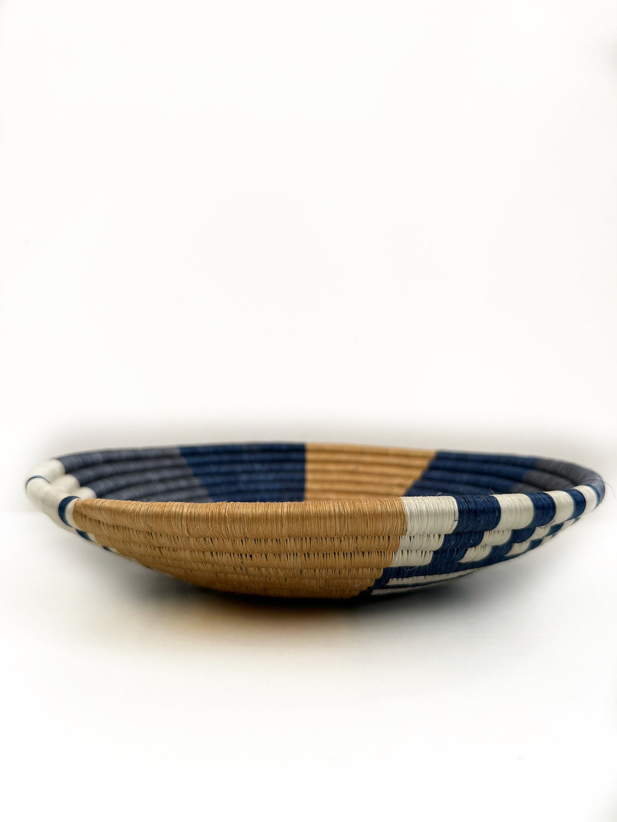 Woven African Bowl - ColorBlock Abstract Pattern