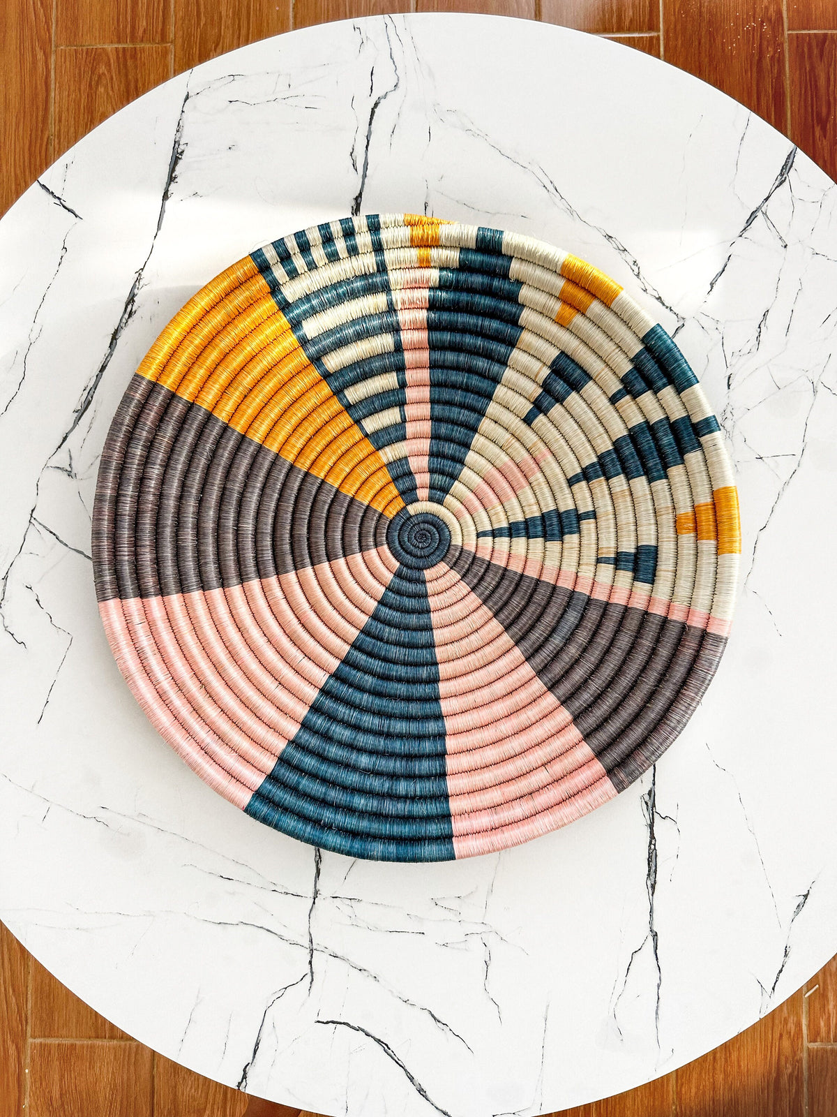 Large Colorful African Woven Basket