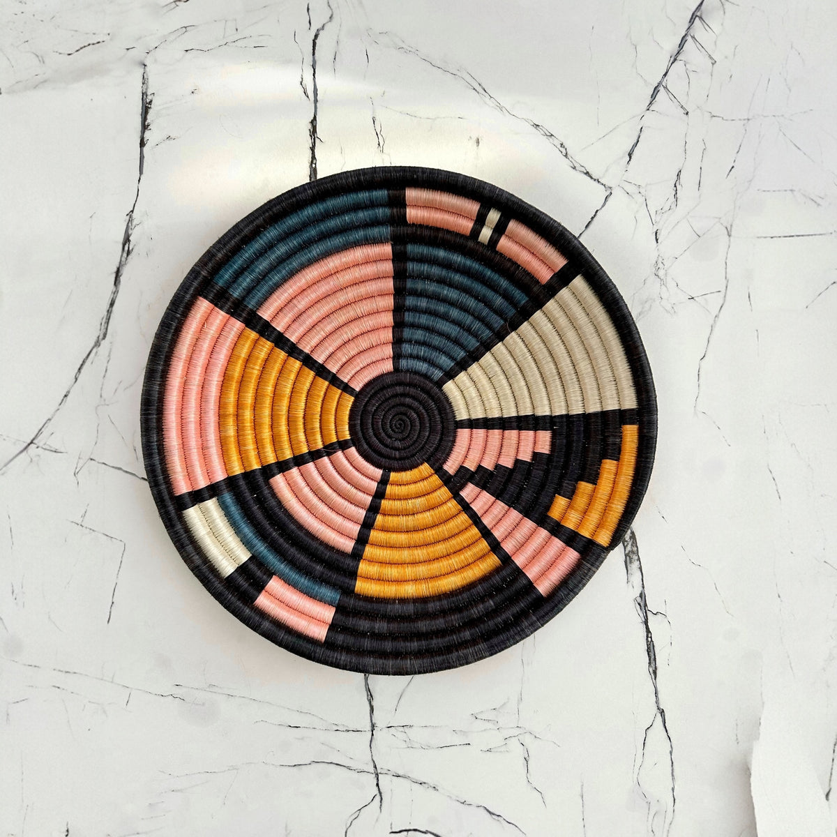 Colorful Woven Basket Bowl - African Decor
