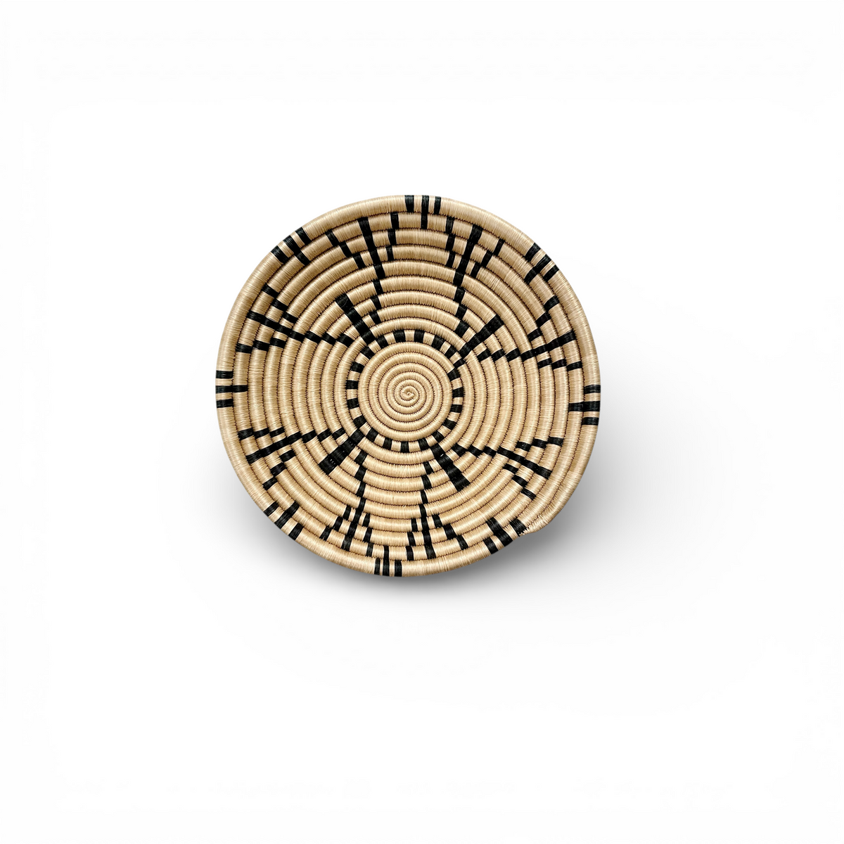 Handwoven Brown and Black African Basket Art