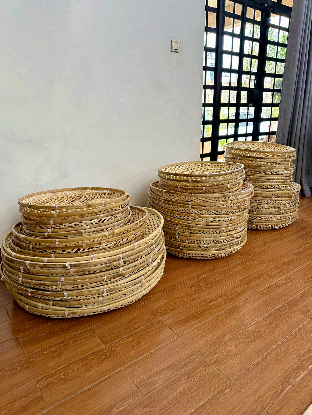 Bamboo Baskets for Ceiling Decor 3PCS Set