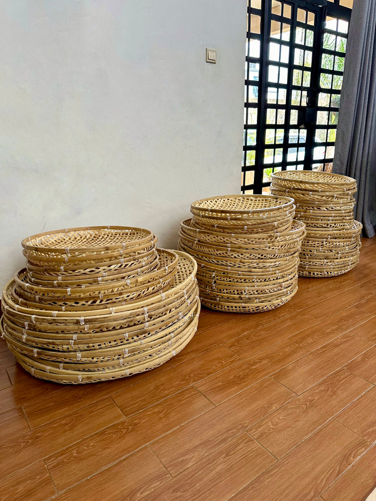 Bamboo Baskets for Ceiling Decor 3PCS Set