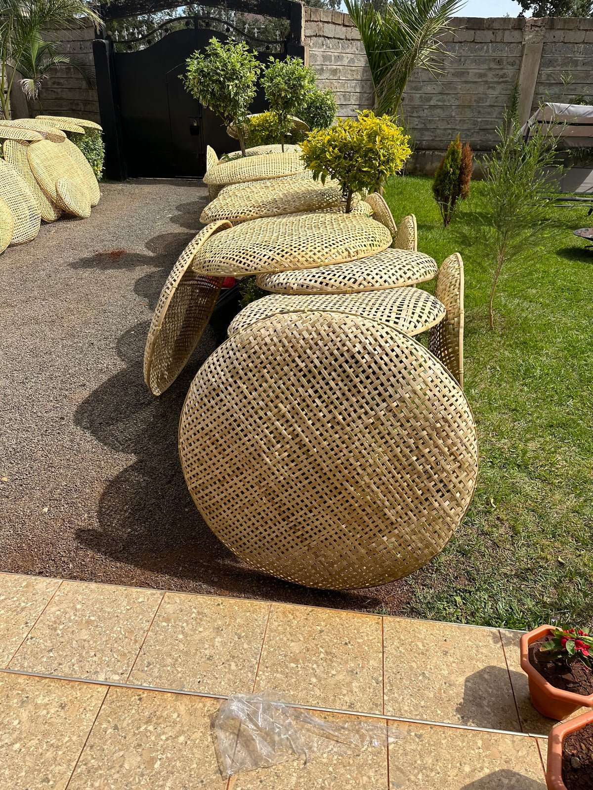 Bamboo Baskets for Ceiling Decor 3PCS Set