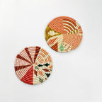 Woven Wall Trivets, Set of 2 Flat African Wall Baskets
