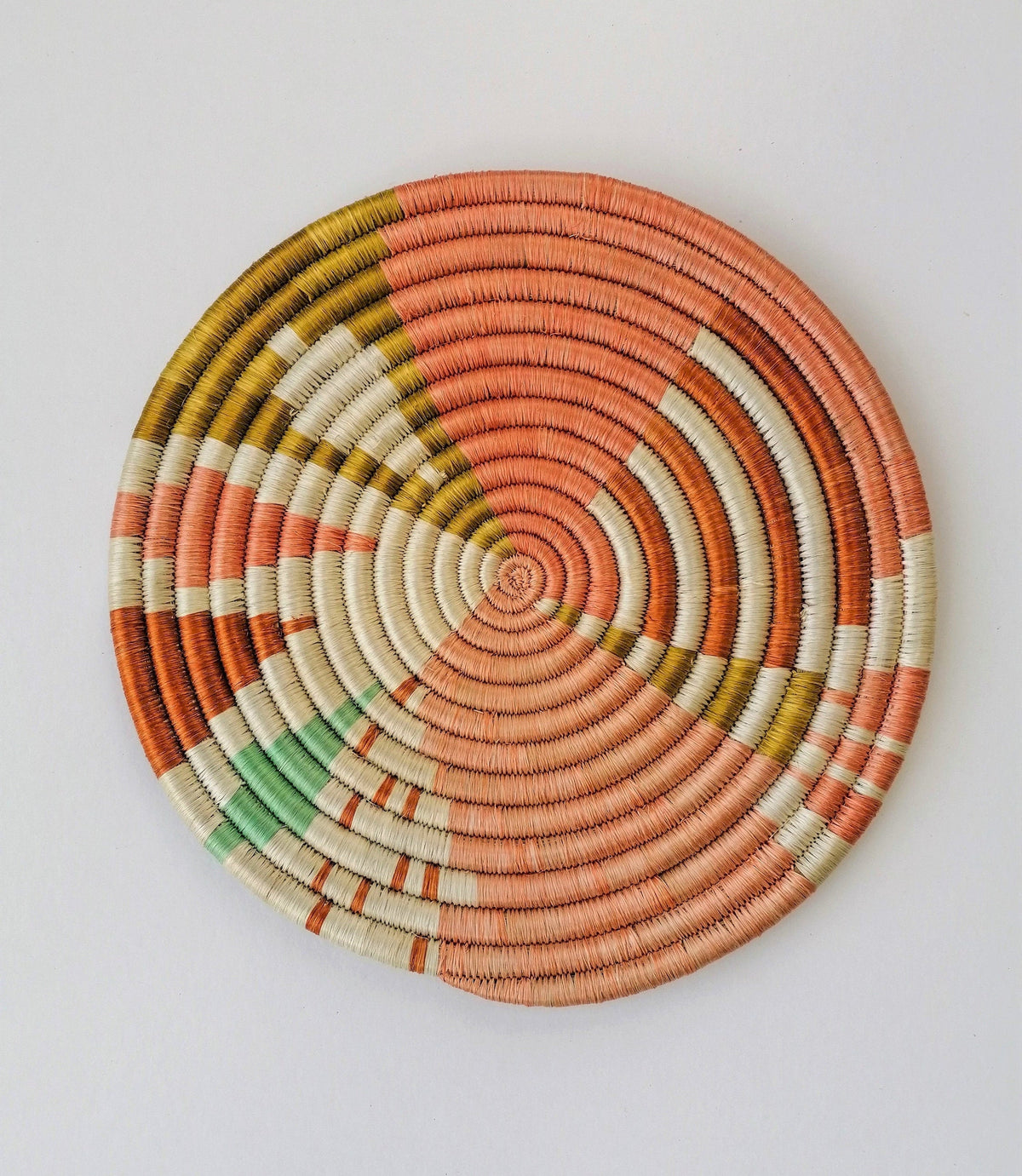 Woven Wall Trivets, Set of 2 Flat Colorful African Baskets