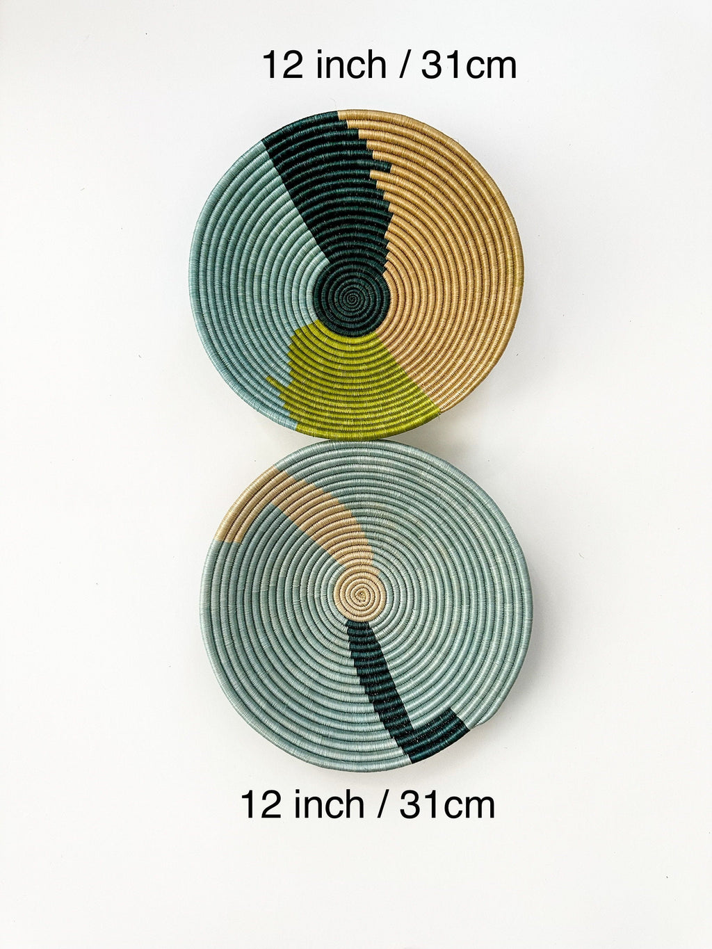 Set of 2 Basket Wall Decor | Green wall Basket by sifadesigns