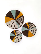 Woven Trivets Wall Decor Set of 3 - Flat Abstract Pattern