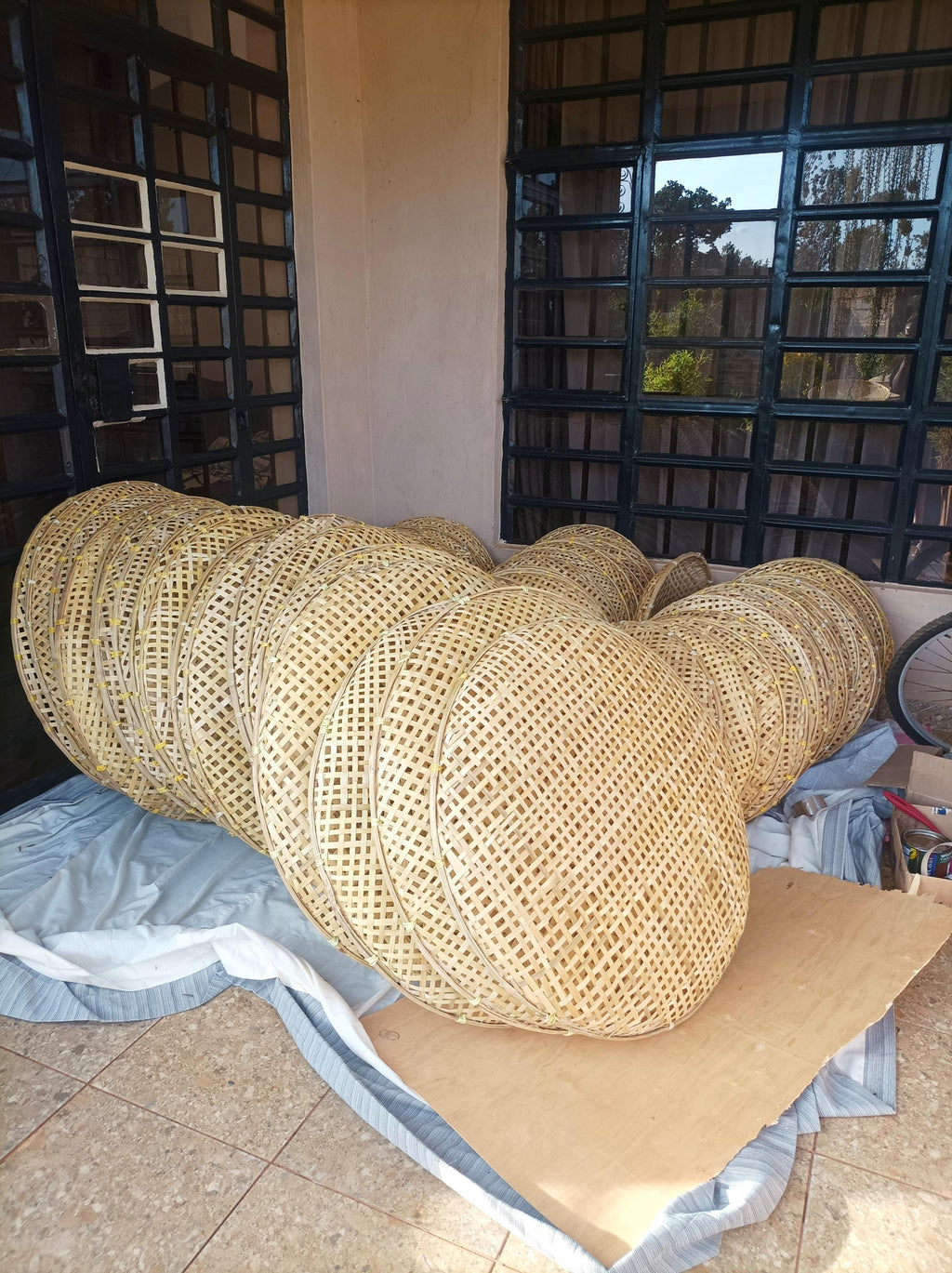 Bamboo Basket Ceiling Decor, Restaurant Decor, Hotel Lighting