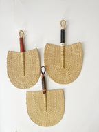 Bolga Fans set of 3 - Natural, Authentic African Fan from Ghana