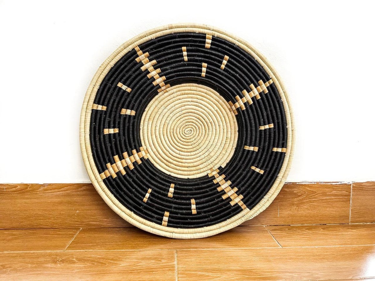 Raffia Wall Decor Basket - Natural Fiber Wall Hanging