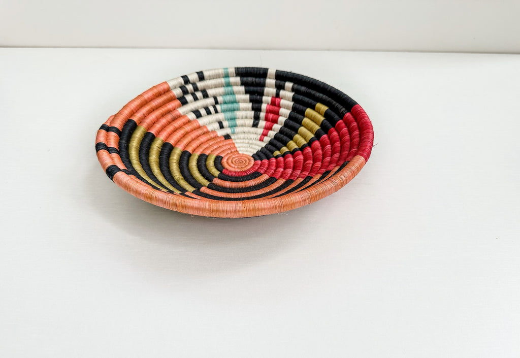 Kalisimbi basket bowl - Handwoven Colorful wall Basket