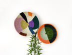 Colorful African Wall Baskets Set of 2 – Woven Basket Wall Decor