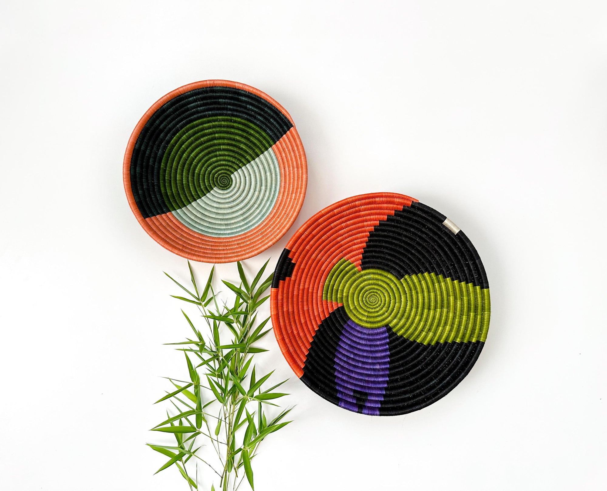 Colorful Wall Baskets - Set of 2 Basket Wall Decor