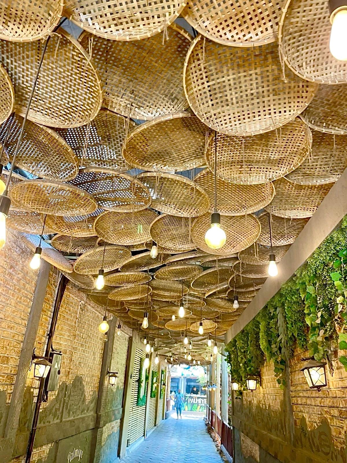 Bamboo Baskets for Ceiling Decor 3PCS Set