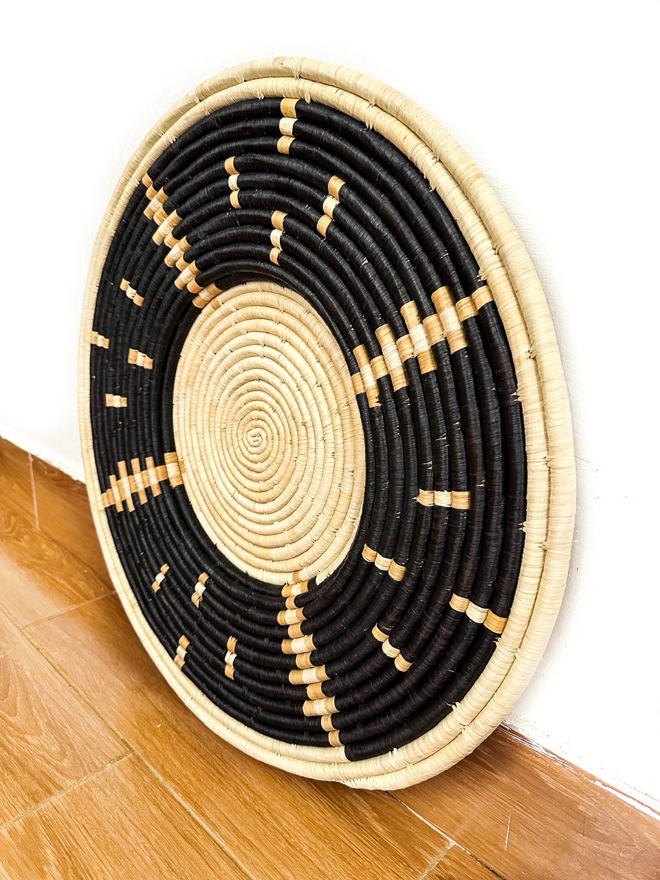 Raffia Wall Decor Basket - Natural Fiber Wall Hanging