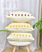 African Mudcloth Pillow Cover | White and Orange