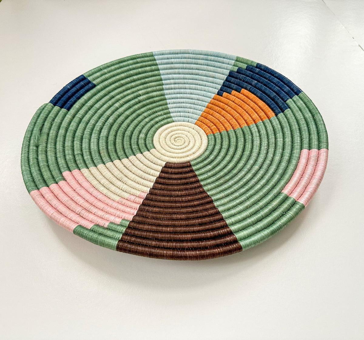 Green Wall Basket Wall Hanging Set of 4 - Flat