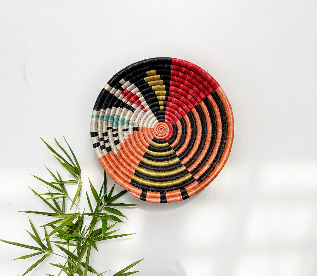 Kalisimbi basket bowl - Handwoven Colorful wall Basket
