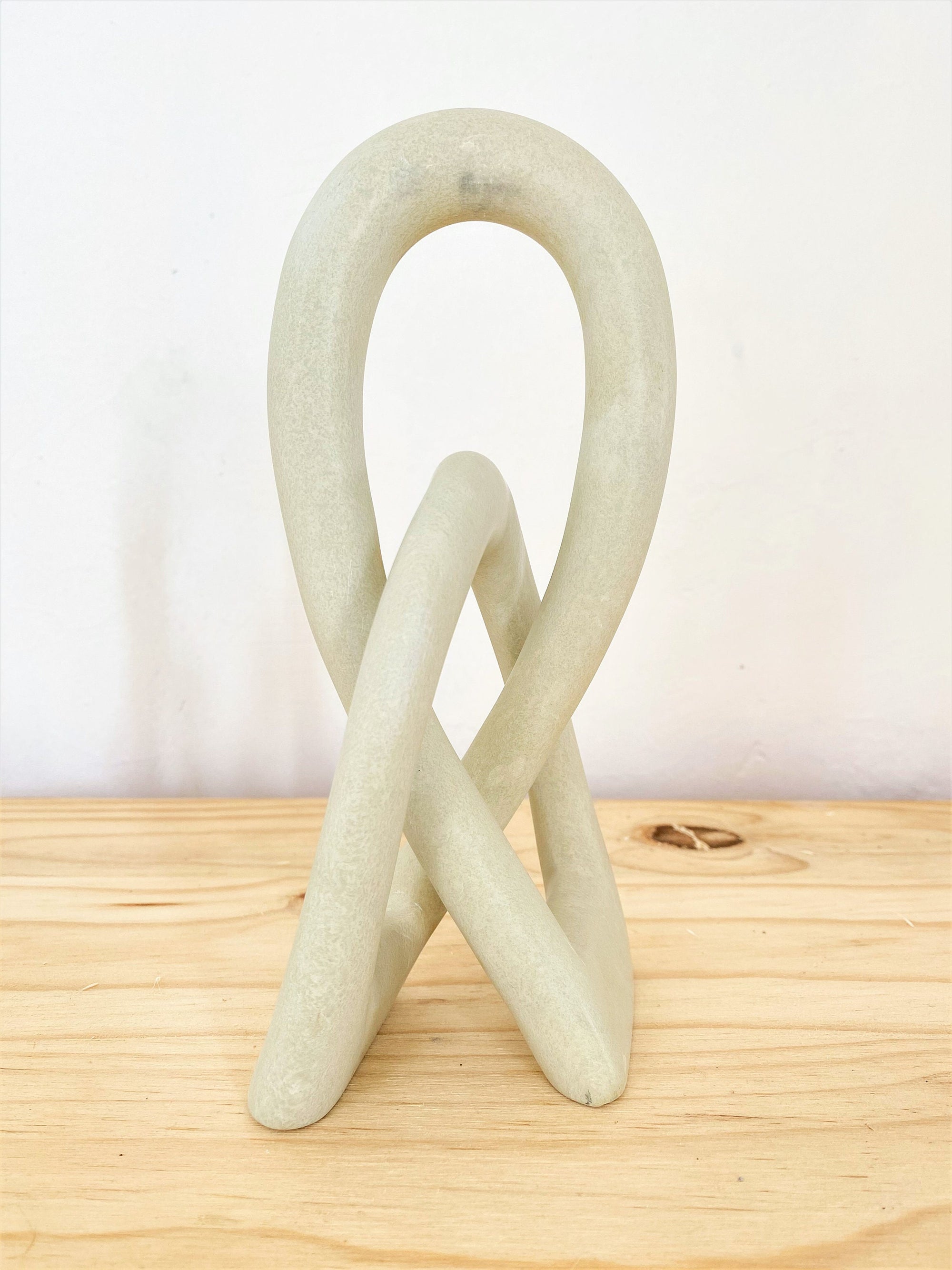 Love Knot Sculpture -  Modern Minimalist Art, Soapstone Infinity Statue