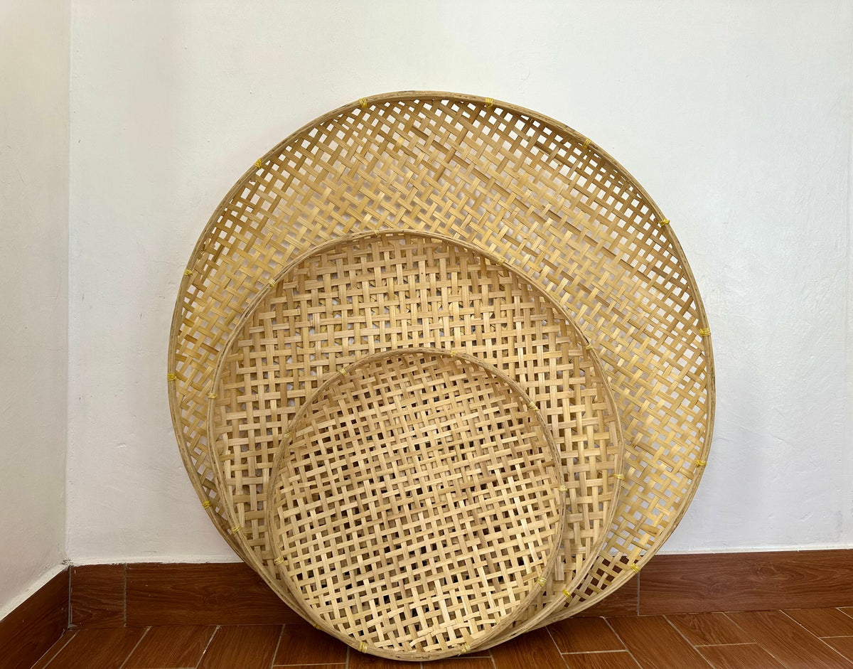 Bamboo Baskets for Ceiling Decor 3PCS Set