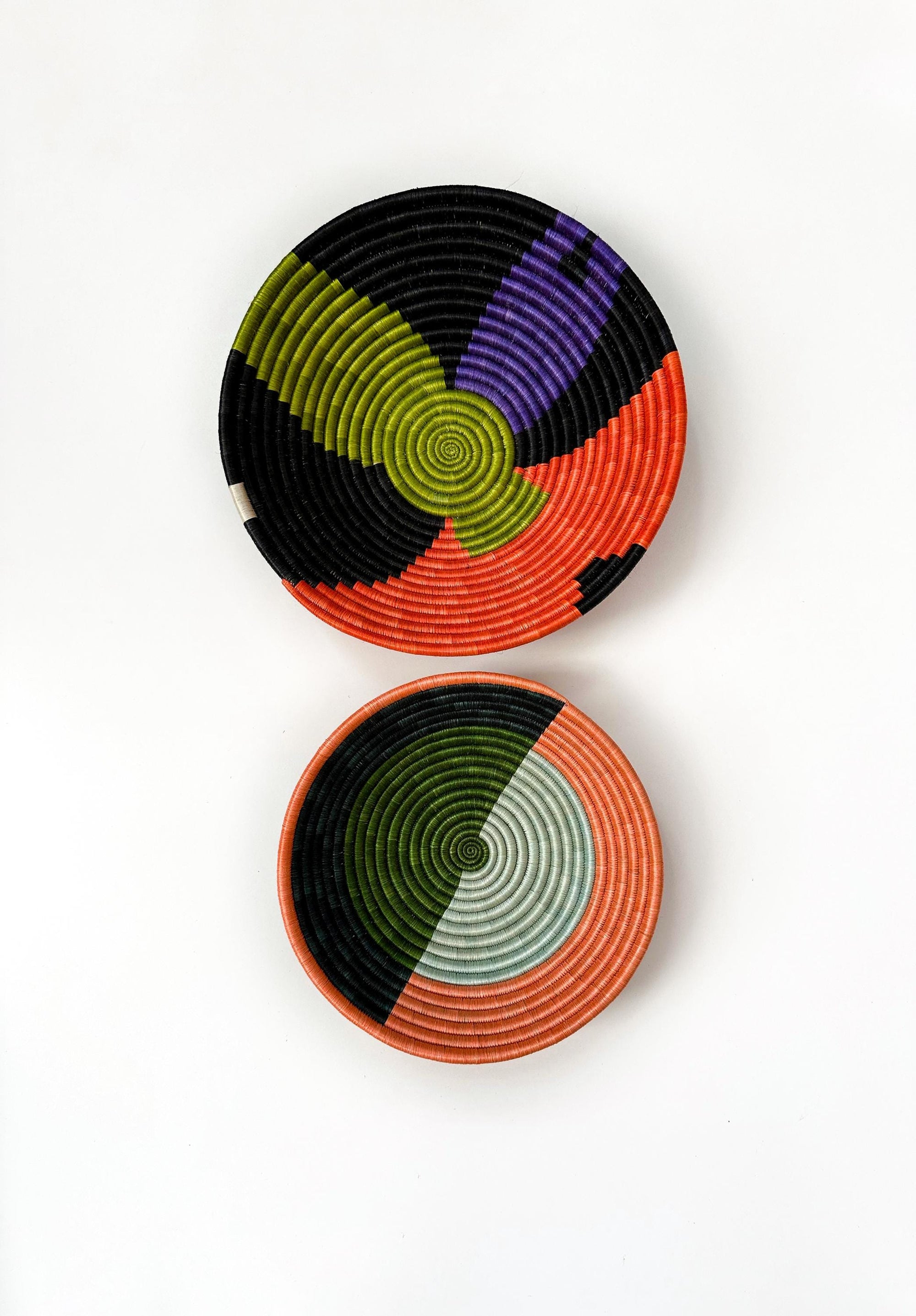 Colorful Wall Baskets - Set of 2 Basket Wall Decor