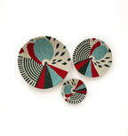 African Wall Basket Blue Set of 3