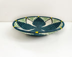 Green Woven African Basket for Wall Decor, Home Decor