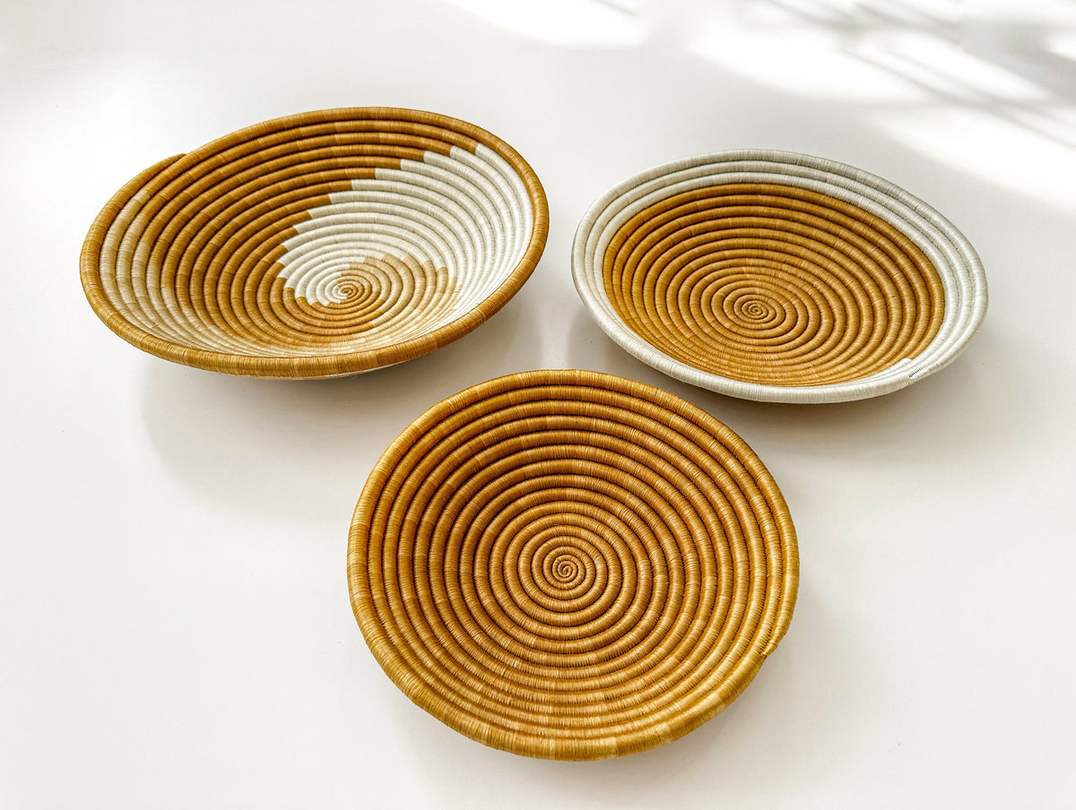 Woven Wall Basket Brown Set of 3