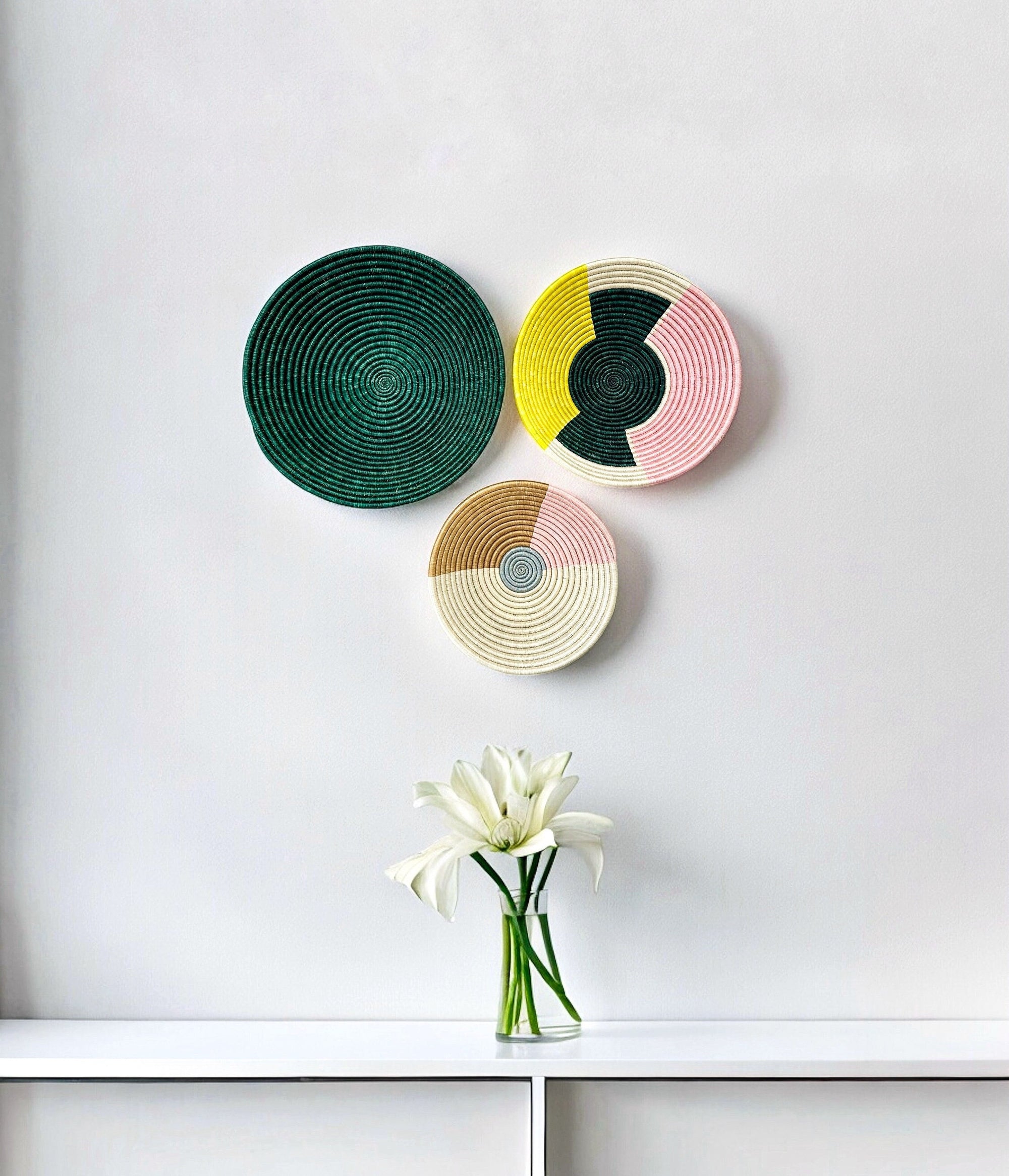 Colorful Wall Basket Set of 3 - Basket Wall Decor