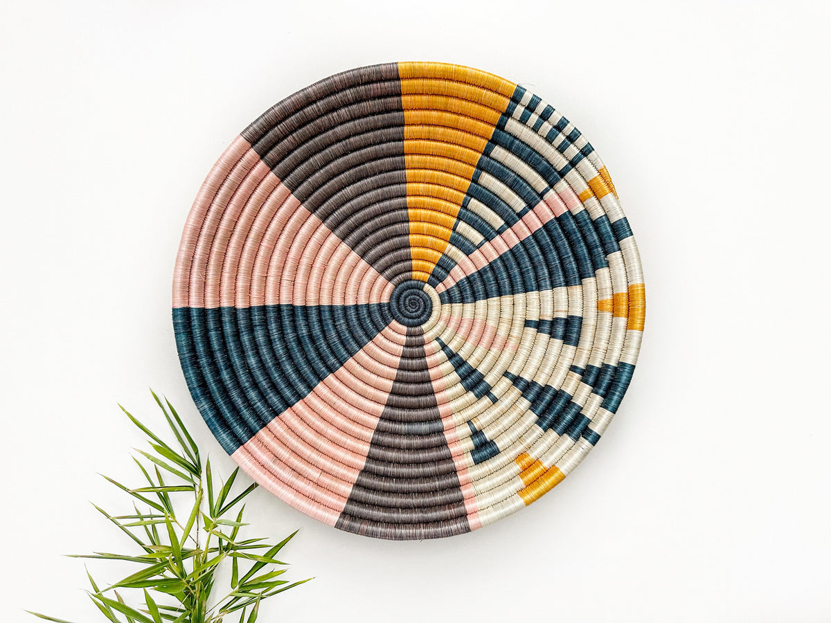 Large Colorful African Woven Basket