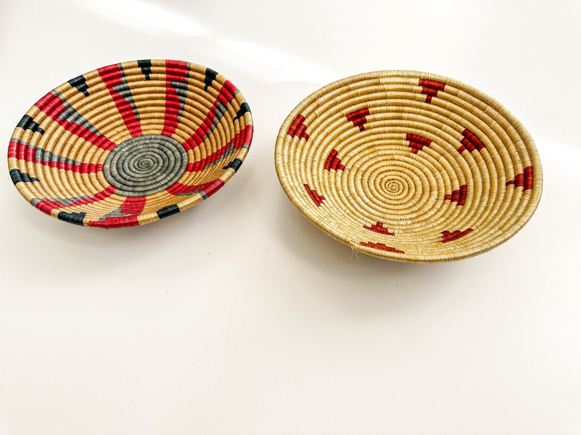 Woven Basket Wall Art Set of 2 | Wall Basket Decor