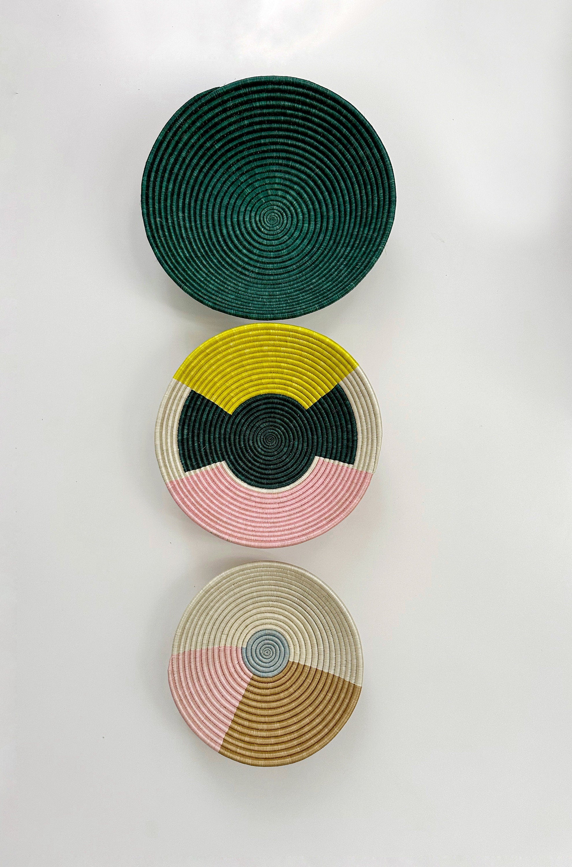 Colorful Wall Basket Set of 3 - Basket Wall Decor