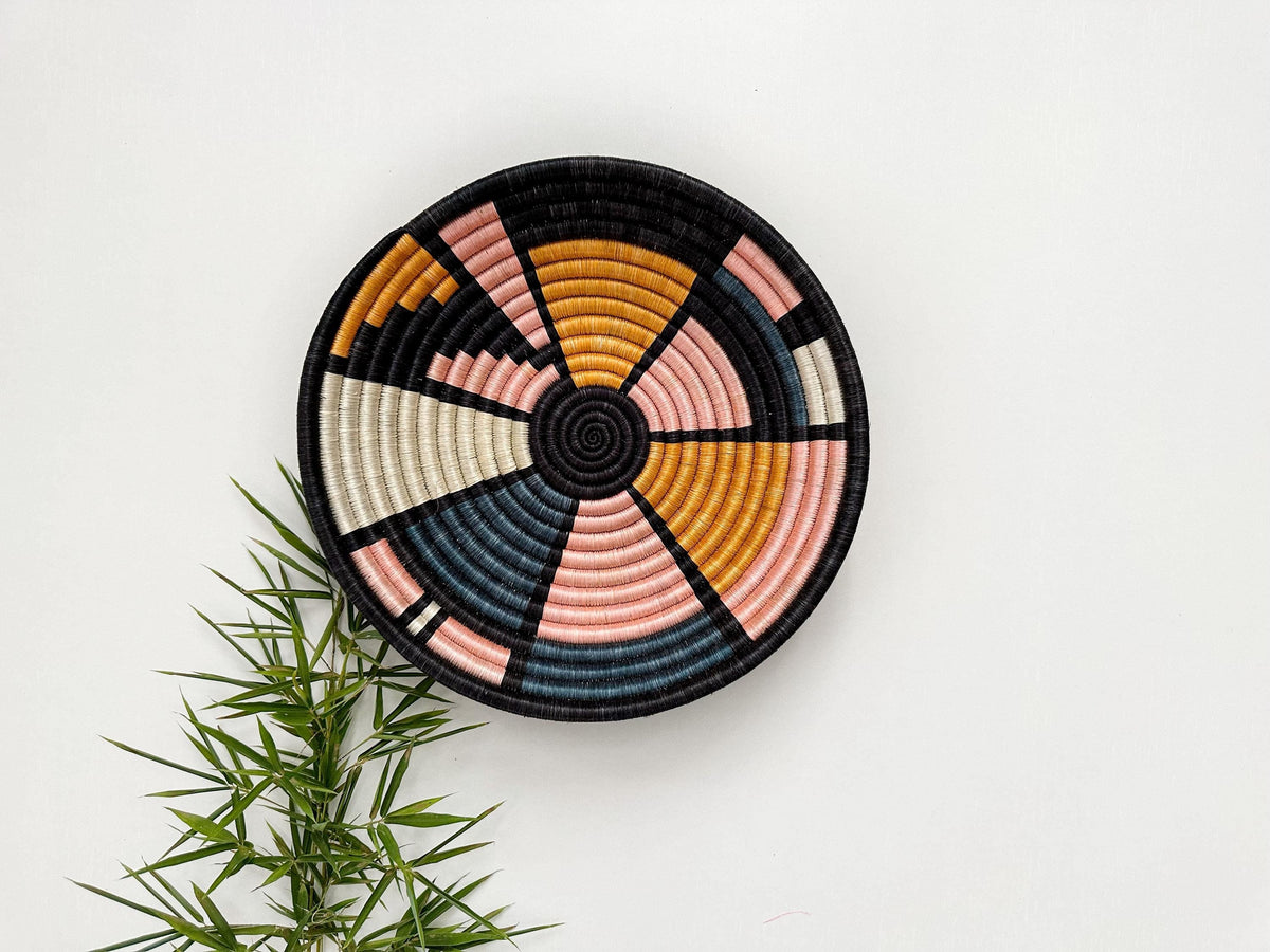 Colorful Woven Basket Bowl - African Decor