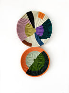Colorful African Wall Baskets Set of 2 – Woven Basket Wall Decor
