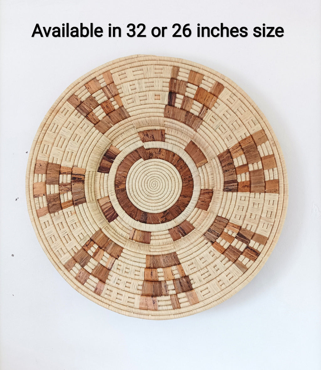 Large Wall Basket - Raffia Wall Hanging available in size 26 inch and 32 inch