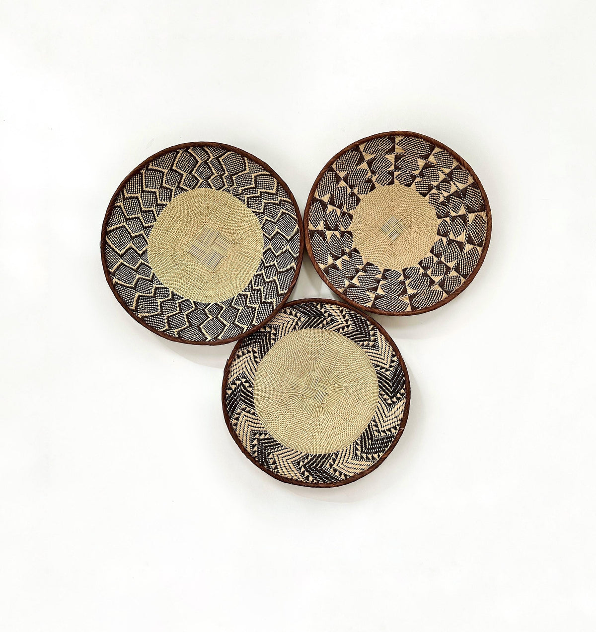 African Wall Basket Set: Binga Baskets, Boho Home Decor