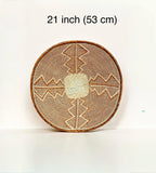 Brown African Wall Basket: 21" Handwoven Binga Boho Decor