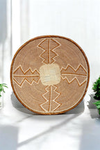 Brown African Wall Basket: 21" Handwoven Binga Boho Decor