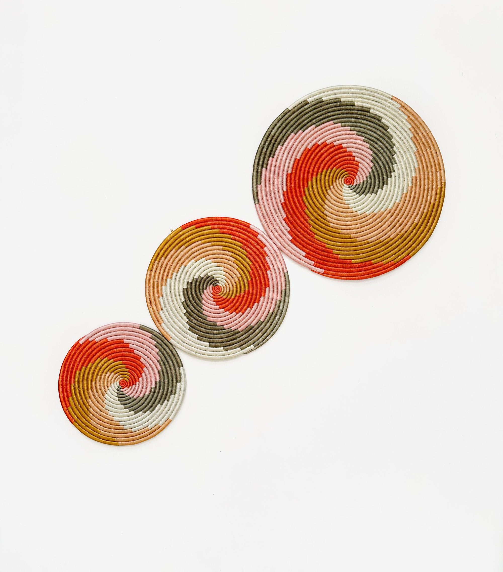 Woven Wall Baskets Decor - Set of 3 African Boho Trivets