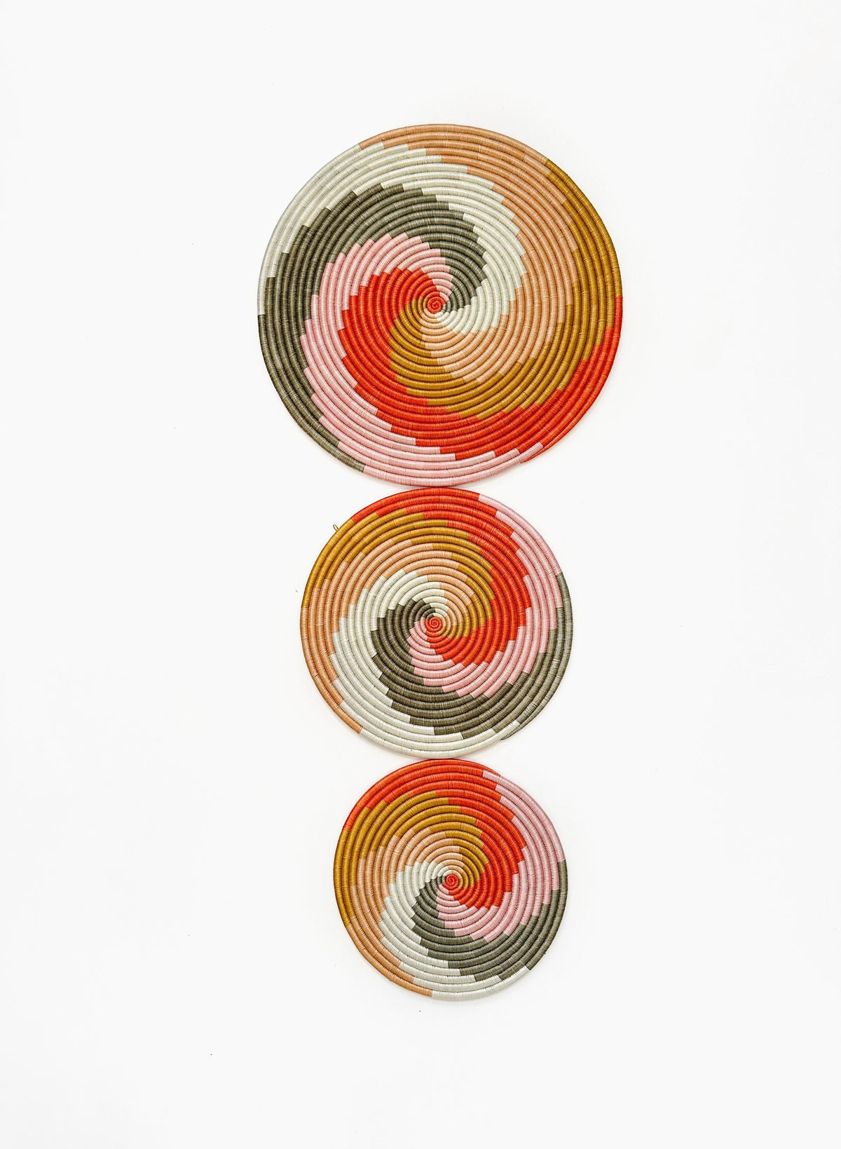 Woven Wall Baskets Decor - Set of 3 African Boho Trivets