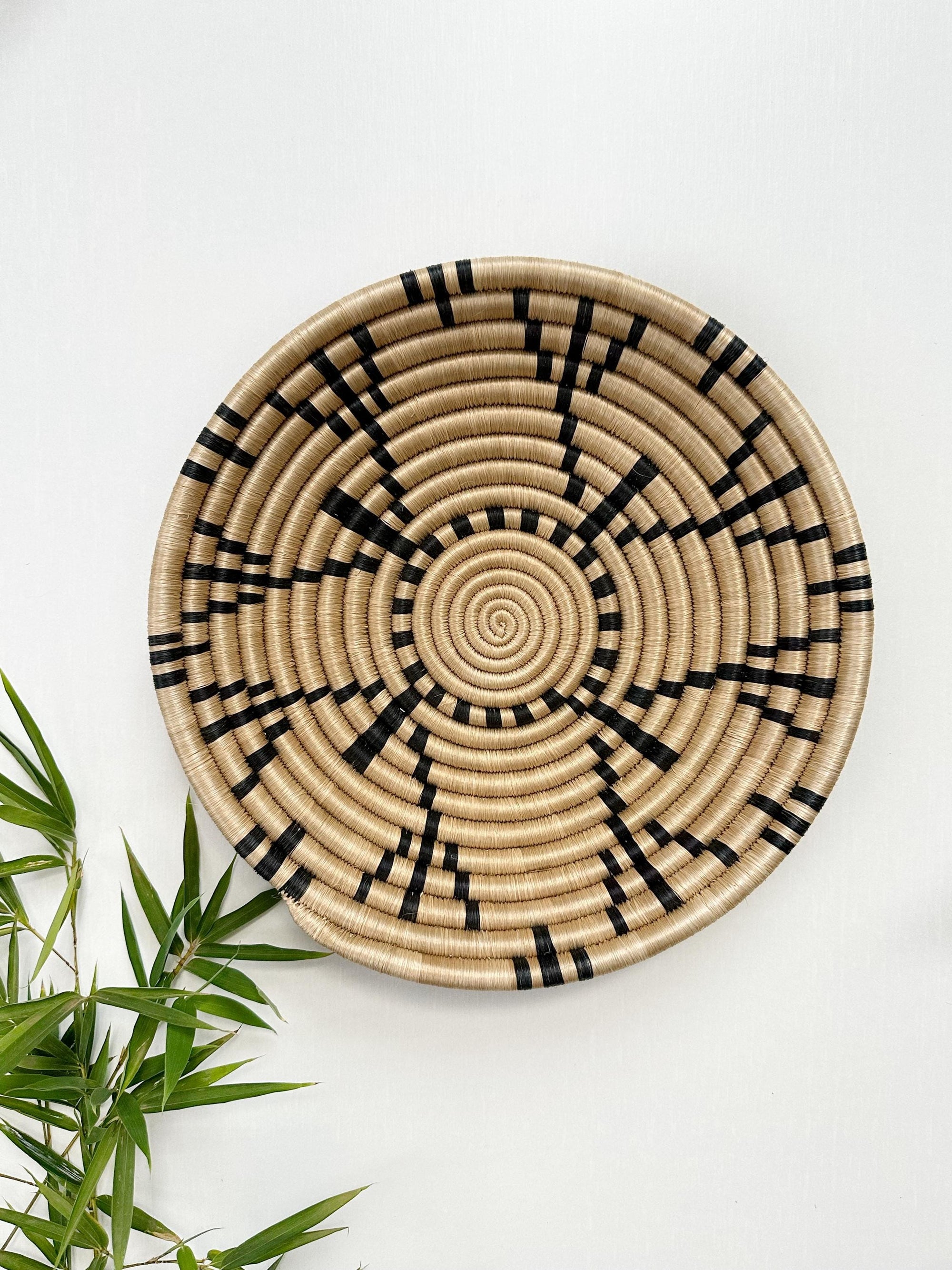 Large African Basket - Wall Basket decor - brown/ Black, boho home accents