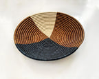 16 inch African Wall Basket: Boho Decor, Woven Sisal Bowl, Neutral Brown Earthy Tones