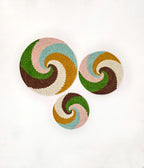 Colorful Woven Trivet Wall Art: Set of 3 Spiral Wall Baskets