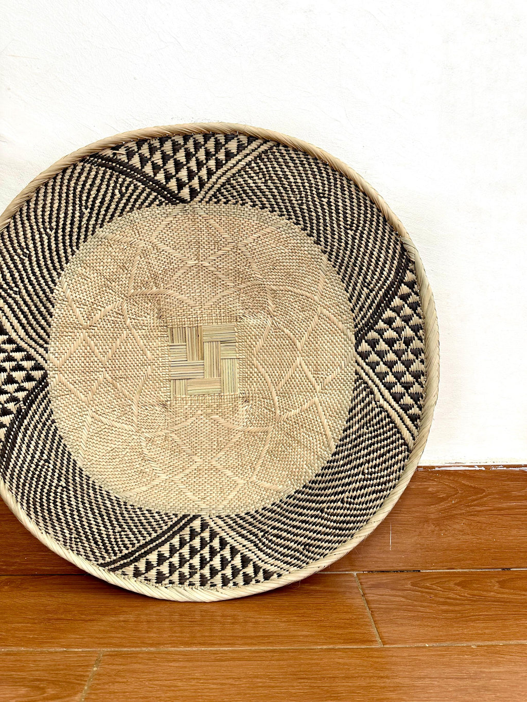 Handwoven Binga Basket Wall Art – 26 Inch Rustic African Home Decor